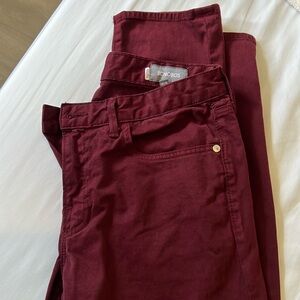 Bonobos red wine colored men’s 5 pocket Italian pants